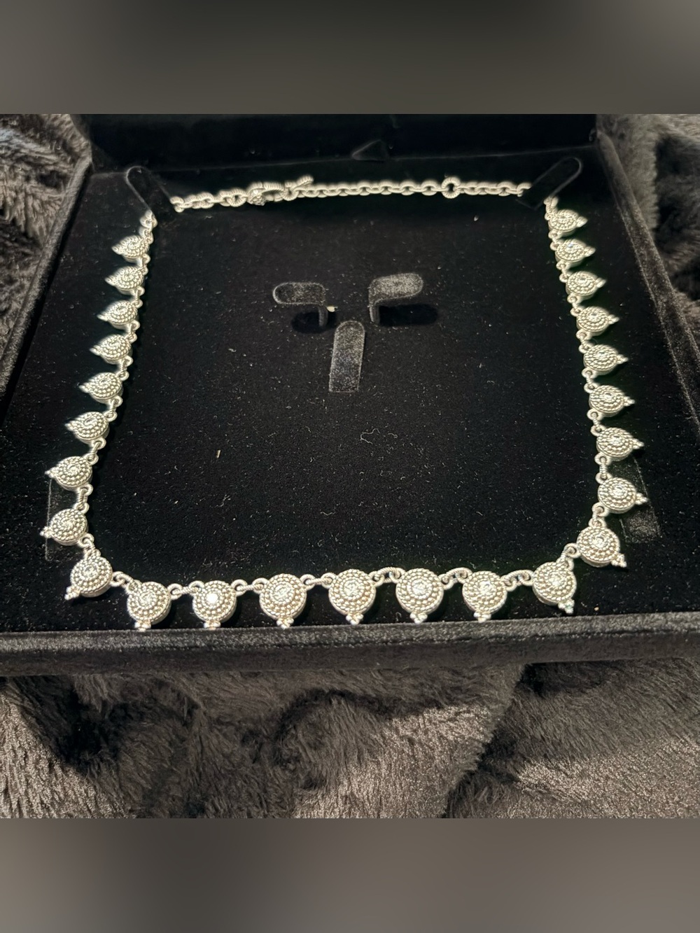 Judith Ripka Sterling Silver CZ Dew Drop Collar Necklace